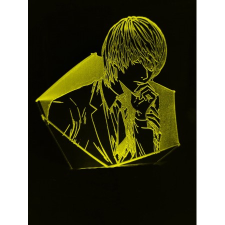 Акриловый светильник-ночник Тетрадь Смерти Лайт желтый tty-n000838