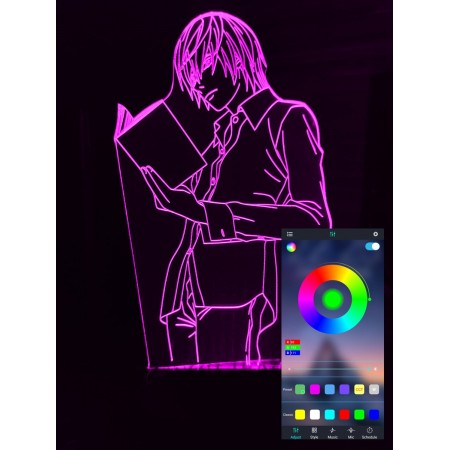 Акриловый светильник-ночник управление с телефона Тетрадь Смерти Лайт tty-n000848