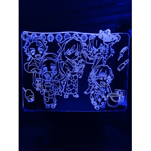 Акриловый светильник-ночник Клинок рассекающий демонов синий tty-n000884