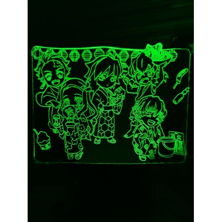 Акриловый светильник-ночник Клинок рассекающий демонов зеленый tty-n000885