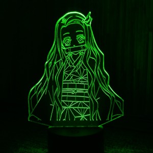 Акриловый светильник-ночник Незуко Камадо 3 зеленый tty-n001368