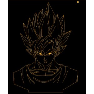 Акриловый светильник-ночник Сон Гоку желтый tty-n000446