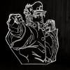 Акриловый светильник-ночник Джотаро Куджо (ДжоДжо) белый tty-n001014