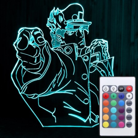 Акриловый светильник-ночник с пультом 16 цветов Джотаро Куджо (ДжоДжо) tty-n001015