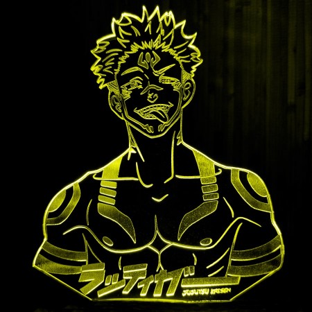 Акриловый светильник-ночник Ремен Сукуна (Магическая Битва) желтый tty-n000999