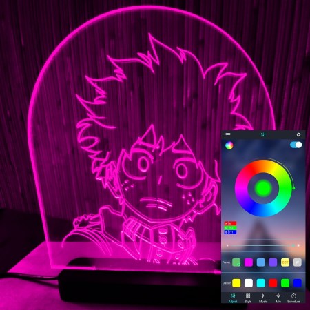 Акриловый светильник-ночник управление с телефона Изуку Мидория (Izuku Midoriya) tty-n000601