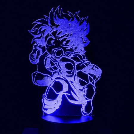 Акриловый светильник-ночник Изуку Мидория 2 синий tty-n000240
