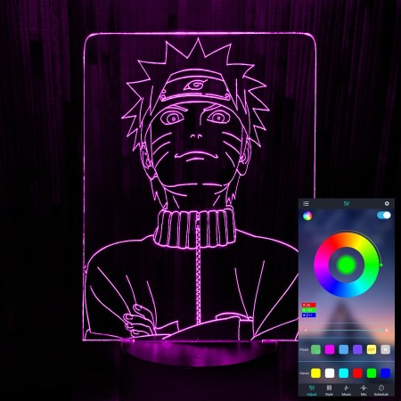 Акриловый светильник-ночник управление с телефона Наруто tty-n000600