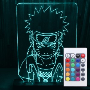 Акриловий світильник-нічник з пультом 16 кольорів Наруто 2 tty-n000036