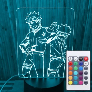 Акриловий світильник-нічник з пультом 16 кольорів Наруто 3 tty-n000198