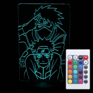 Акриловий світильник-нічник з пультом 16 кольорів Наруто 5 tty-n000239