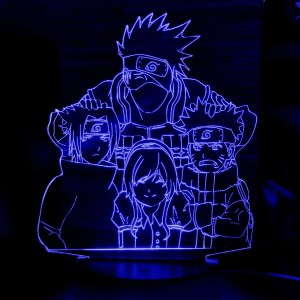 Акриловый светильник-ночник Какаши и Команда 7 синий tty-n001962