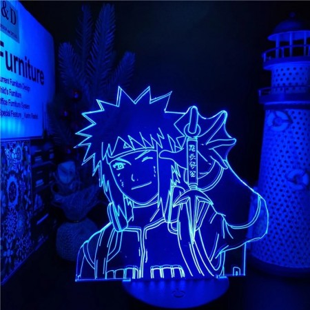 Акриловий світильник-нічник Minato Namikaze Naruto синій tty-n002165