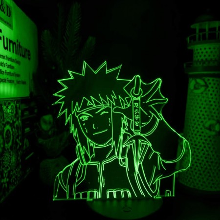 Акриловий світильник-нічник Minato Namikaze Naruto зелений tty-n002166