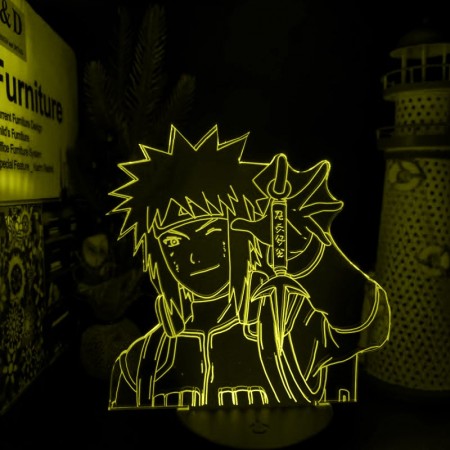 Акриловый светильник-ночник Minato Namikaze Naruto желтый tty-n002168