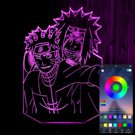 Акриловый светильник-ночник управление с телефона Наруто Джирая Сенсей tty-n001065