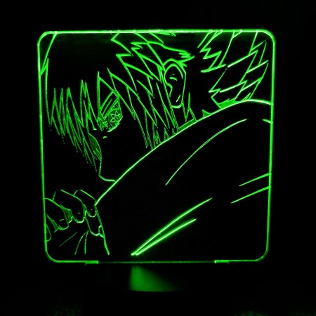 Акриловый светильник-ночник Саске Учиха зеленый tty-n000486