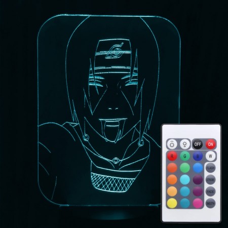 Акриловий світильник-нічник з пультом 16 кольорів Учіха Ітач tty-n000257