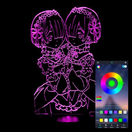 Акриловый светильник-ночник управление с телефона Рэм и Рам tty-n001198