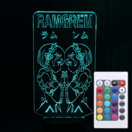 Акриловый светильник-ночник с пультом 16 цветов Рэм и Рам 3 tty-n001386
