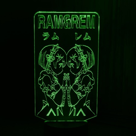 Акриловый светильник-ночник Рэм и Рам 3 зеленый tty-n001382