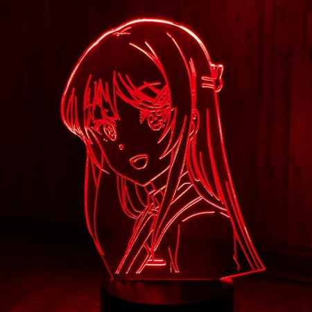 Акриловый светильник-ночник Девочка-Зайка красный tty-n001614