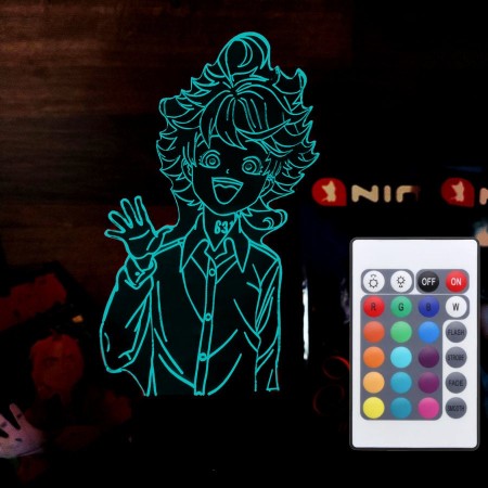 Акриловый светильник-ночник с пультом 16 цветов Емма The Promised Neverland tty-n001771