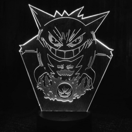 Акриловый светильник-ночник Покемон Генгар белый tty-n001245