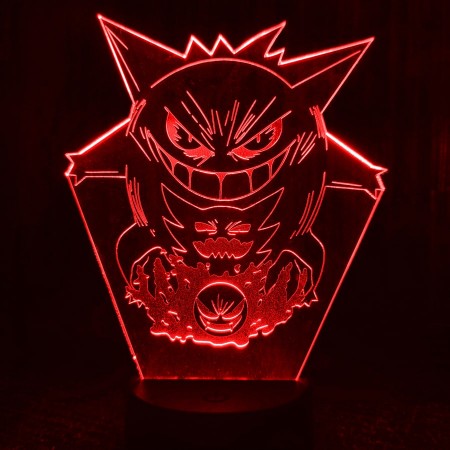 Акриловый светильник-ночник Покемон Генгар красный tty-n001243