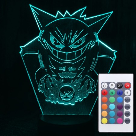 Акриловый светильник-ночник с пультом 16 цветов Покемон Генгар tty-n001246