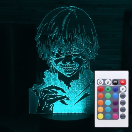 Акриловый светильник-ночник с пультом 16 цветов Кэн Канеки (Ken Kaneki) tty-n000622