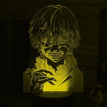 Акриловый светильник-ночник Кэн Канеки (Ken Kaneki) желтый tty-n000620
