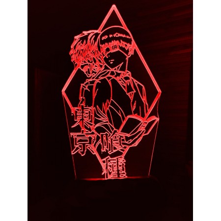 Акриловый светильник-ночник Кэн Канеки 2 (Ken Kaneki) красный tty-n000907