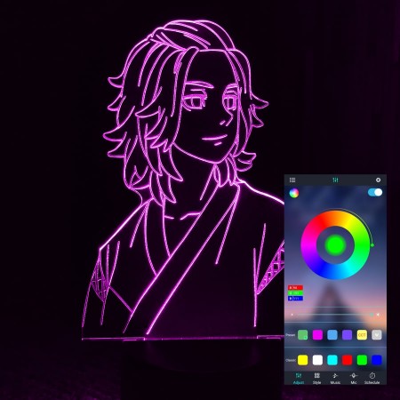 Акриловый светильник-ночник управление с телефона Манджиро Сано (Manjiro Sano) tty-n000549