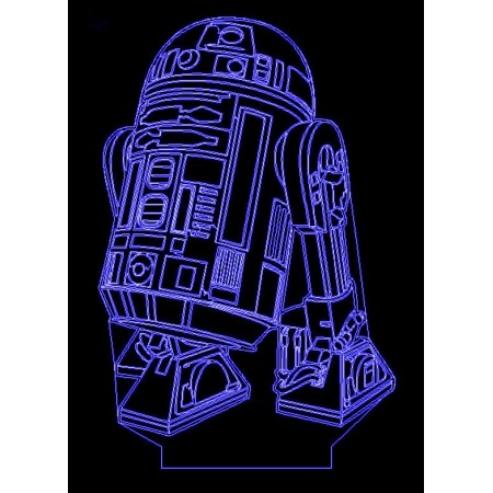 Акриловый светильник-ночник Звездные Войны R2-D2 синий tty-n000713