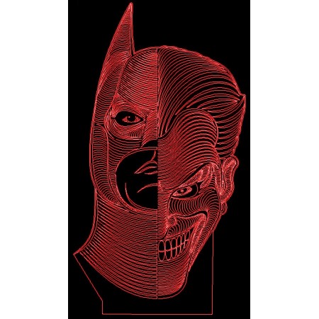 Акриловый светильник-ночник Бэтмен Джокер красный tty-n000740