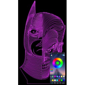 Акриловый светильник-ночник управление с телефона Бэтмен Джокер tty-n000744