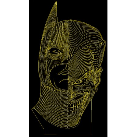 Акриловый светильник-ночник Бэтмен Джокер желтый tty-n000741