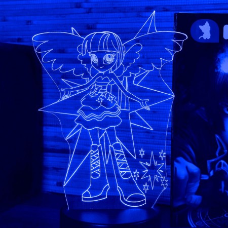 Акриловый светильник-ночник Девушки Эквестрия синий tty-n000961