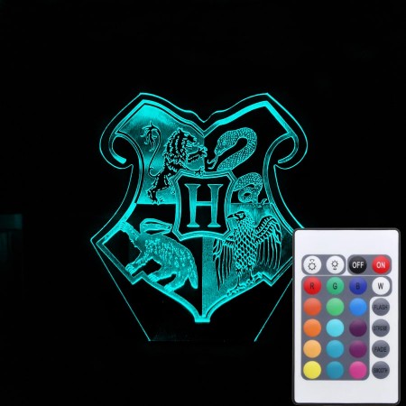 Акриловый светильник-ночник с пультом 16 цветов Hogwarts School tty-n002079