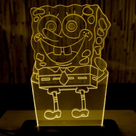 Акриловый светильник-ночник Губка Боб желтый tty-n000010