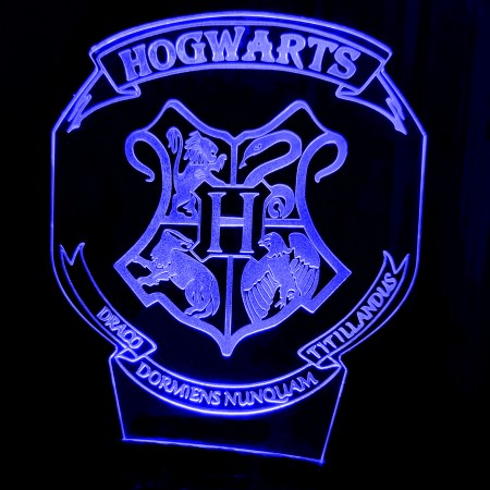 Акриловый светильник-ночник Хогвартс 2 синий tty-n001171