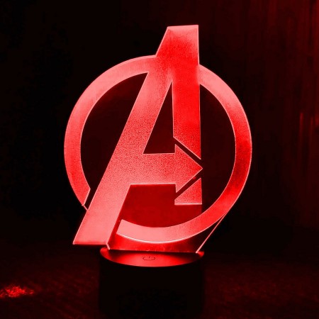 Акриловый светильник-ночник Мстители красный tty-n001705
