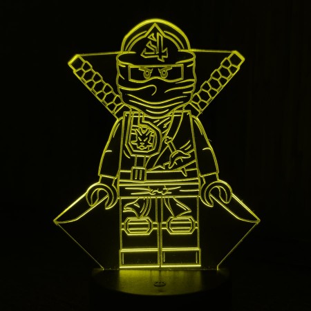 Акриловый светильник-ночник LEGO Ниндзяго желтый tty-n001349