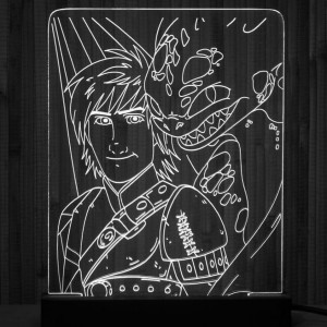 Акриловый светильник-ночник Приручить Дракона белый tty-n000120