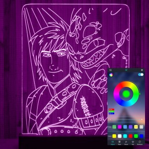 Акриловый светильник-ночник управление с телефона Приручить Дракона tty-n000746