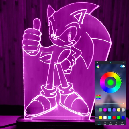 Акриловый светильник-ночник управление с телефона Соник 2 tty-n000747