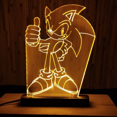 Акриловий світильник-нічник Сонік 2 жовтий tty-n000004