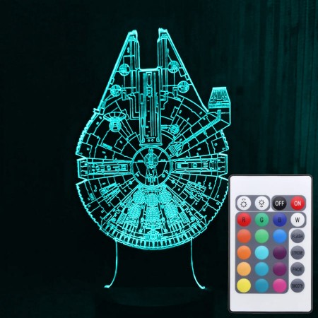 Акриловый светильник-ночник с пультом 16 цветов Тысячелетний Сокол (Millennium Falcon) tty-n000727