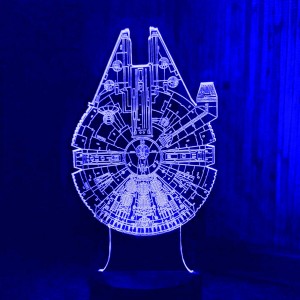 Акриловый светильник-ночник Тысячелетний Сокол (Millennium Falcon) синий tty-n000722